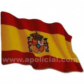 Pegatina pequeña bandera España escudo