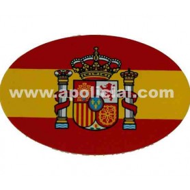 Pegatina pequeña bandera ovalo España